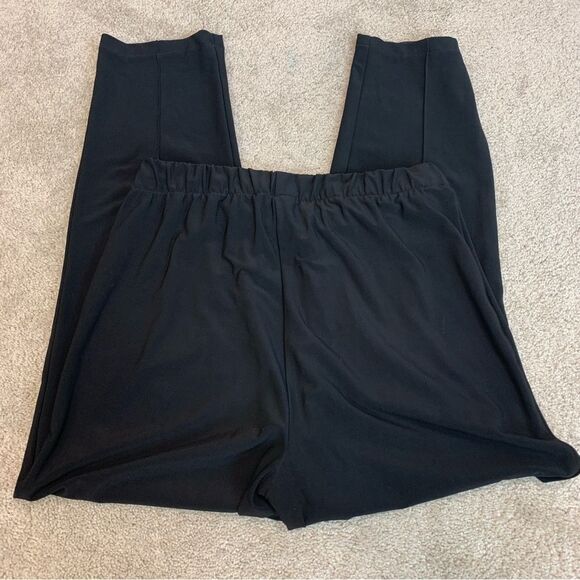 JOSEPH Ribkoff Black gold grommet stretchy spandex drawstring pants Sz 8 - Picture 3 of 9